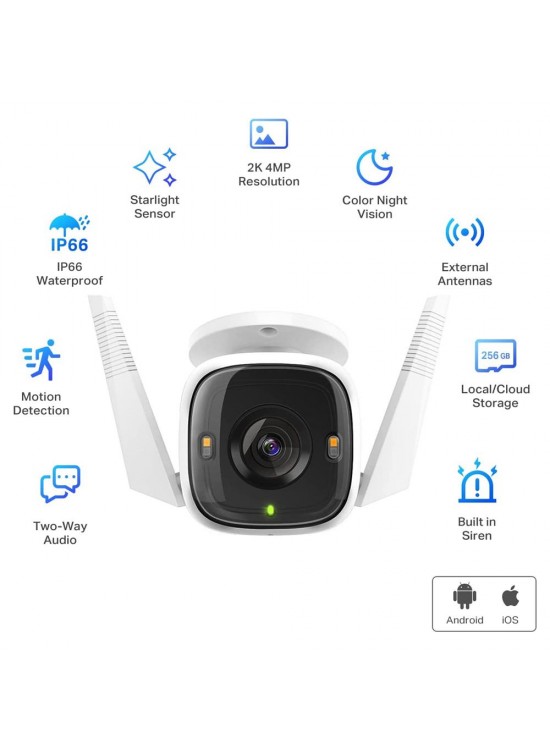 TP-Link Tapo C320WS 2K Gece Görüşlü 256GB Micro SD Destekli Wi-Fi Kamera