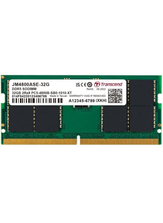 Transcend 32GB(1x32GB) 4800Mhz SODIMM CL40 DDR5 Notebook Ram (JM4800ASE-32G) Transcend 32GB(1x32GB) 4800Mhz SODIMM CL40 DDR5 Notebook Ram (JM4800ASE-32G)