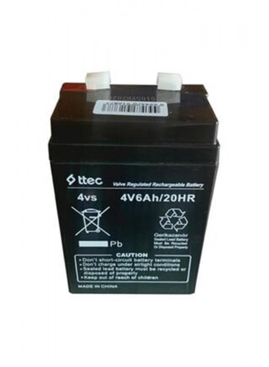 Ttec 4V 6Ah Bakımsız Kuru Akü Işıldak Fener Akü