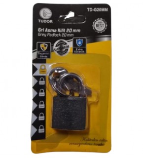 Tudor Gri Asma Kilit 20Mm TD-G20MM