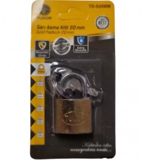 Tudor Sarı Asma Kilit 20Mm TD-S20MM