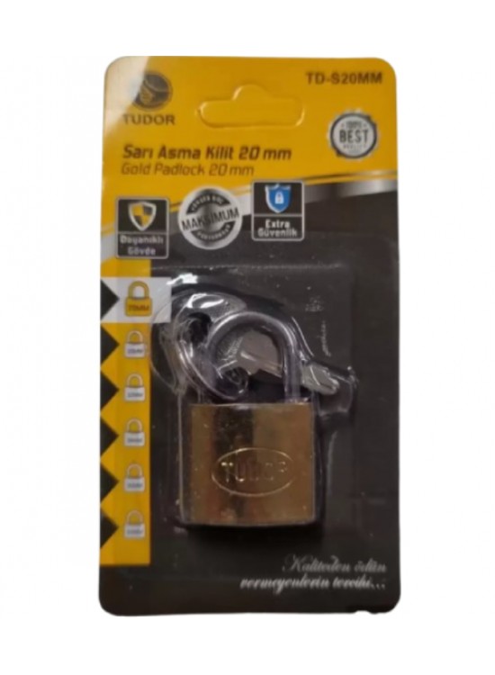 Tudor Sarı Asma Kilit 20Mm TD-S20MM