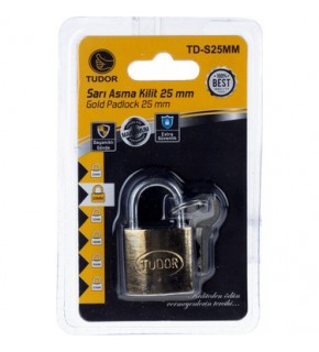 Tudor Sarı Asma Kilit 25Mm TD-S25MM