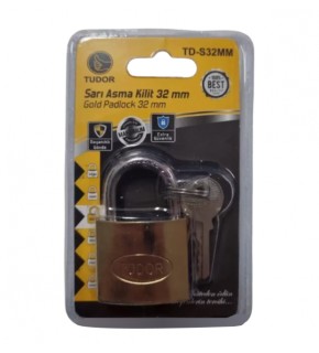 Tudor Sarı Asma Kilit 32Mm TD-S32MM