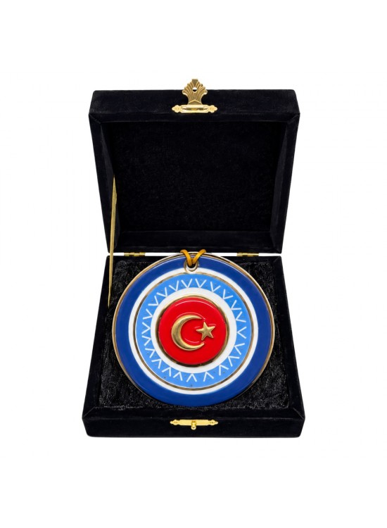 TUĞRA LACİVERT AYYILDIZ DEKORATİF DUVAR ASKISI TUĞRA LACİVERT AYYILDIZ DEKORATİF DUVAR ASKISI