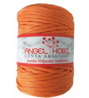 Çanta Aksesuar Turuncu renk 5 mm jumbo polyester makrome NO:3