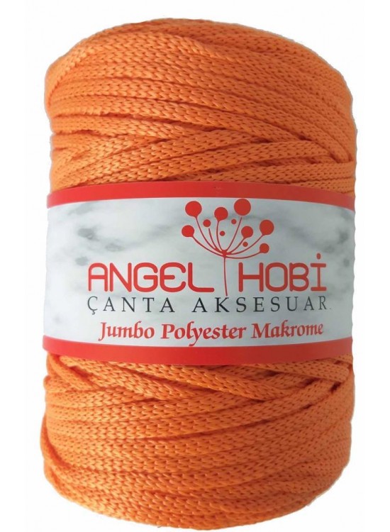 Çanta Aksesuar Turuncu renk 5 mm jumbo polyester makrome NO:3 Çanta Aksesuar Turuncu renk 5 mm jumbo polyester makrome NO:3