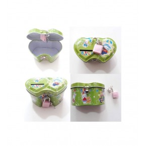 Tutku Metal Çift Kalpli Kilitli Kumbara