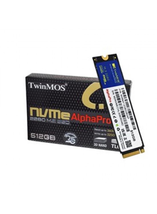TwinMOS 512GB M.2 PCIe Gen3 NVMe SSD (3600-3250Mb-s) NVME512GB2280AP TLC 3DNAND Ssd