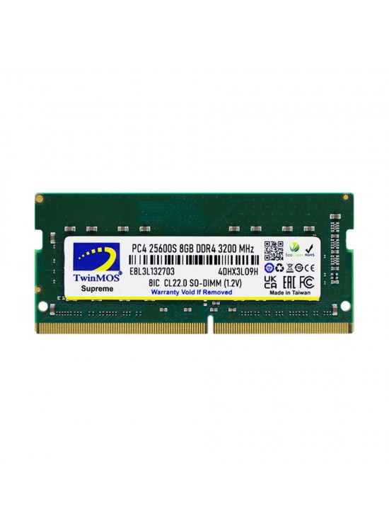 TwinMOS 8 GB DDR4 3200MHz CL22 1.2V SODIMM (MDD48GB3200N) Notebook Ram
