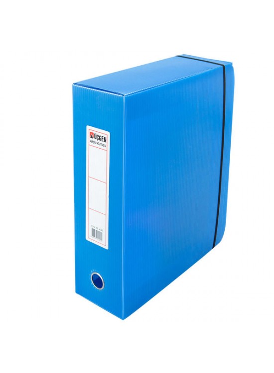 Üçgen Proje Kutusu Plastik Lastikli Battal Geniş 29x36x15 Mavi (1 Adet)