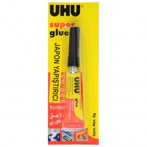 Uhu Japon Yapıştırıcı Süper Glue Jumbo 3 Gr UHU42400 (1 Adet)
