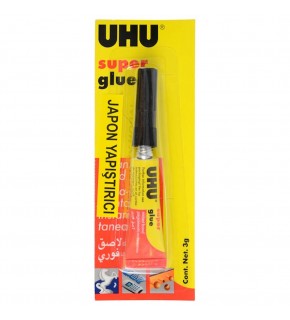 Uhu Japon Yapıştırıcı Süper Glue Jumbo 3 Gr UHU42400 (1 Adet)