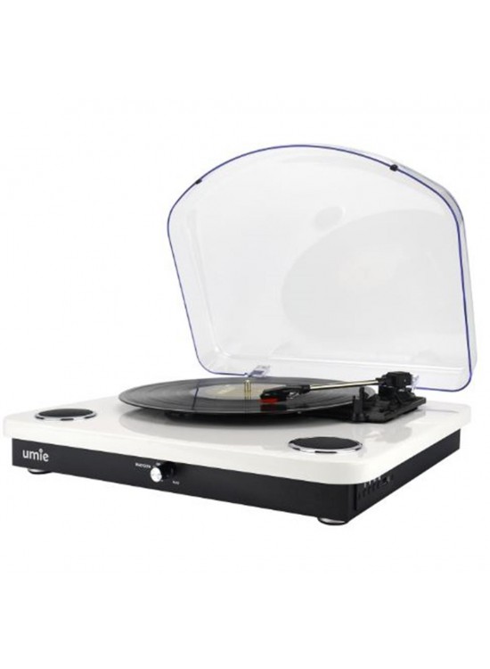 UMİE Bemol Beyaz Piano Kaplama 10W BT İN, BT OUT, RCA, USB Özellikli Nostaljik Pikap UMİE Bemol Beyaz Piano Kaplama 10W BT İN, BT OUT, RCA, USB Özellikli Nostaljik Pikap