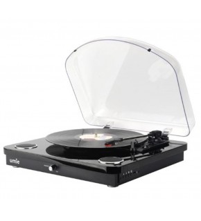 UMİE Bemol Siyah Piano Kaplama 10W BT İN, BT OUT, RCA, USB Özellikli Nostaljik Pikap