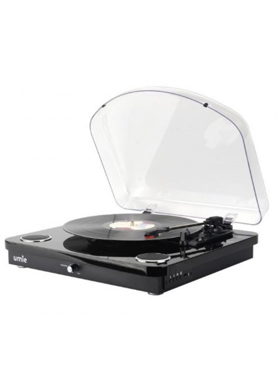 UMİE Bemol Siyah Piano Kaplama 10W BT İN, BT OUT, RCA, USB Özellikli Nostaljik Pikap UMİE Bemol Siyah Piano Kaplama 10W BT İN, BT OUT, RCA, USB Özellikli Nostaljik Pikap