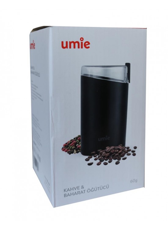UMIE KB-U50 60G kapasiteli Siyah 140W Kahve ve Baharat Öğütücü UMIE KB-U50 60G kapasiteli Siyah 140W Kahve ve Baharat Öğütücü
