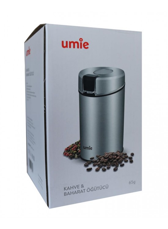 UMIE KB-U52 65G kapasiteli Pazlanmaz Çelik 160W Kahve ve Baharat Öğütücü UMIE KB-U52 65G kapasiteli Pazlanmaz Çelik 160W Kahve ve Baharat Öğütücü