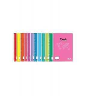 Umut Dazzle Spiralli Plastik Kapak Soft 40 YP Kareli A4 40/4