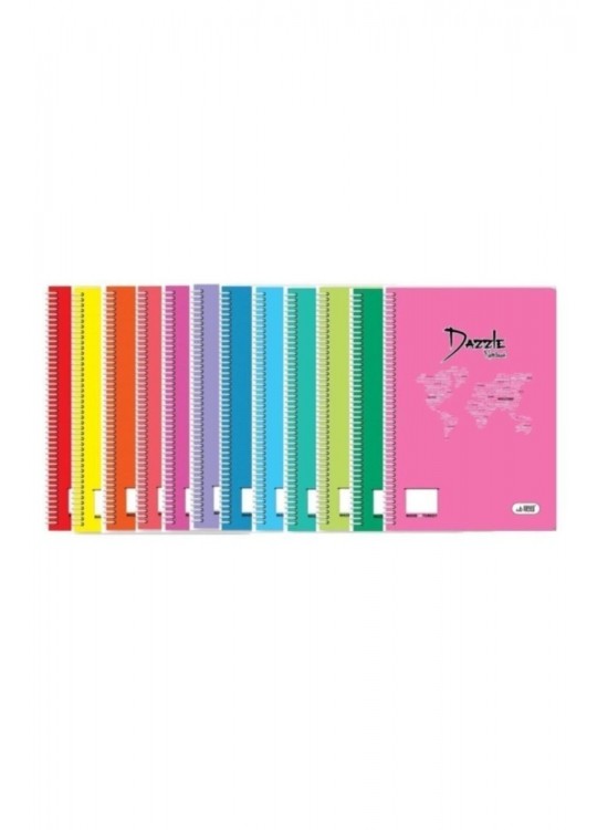 Umut Dazzle Spiralli Plastik Kapak Soft 40 YP Kareli A4 40/4