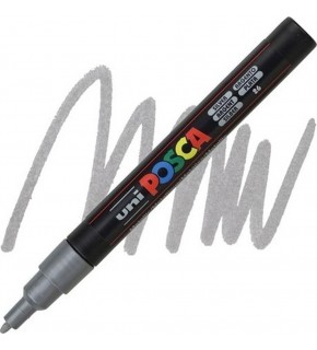 Uni-Ball Markör Boyama Posca Su Bazlı Poster 0.9-1.3 MM Gümüş PC-3M (1 Adet)