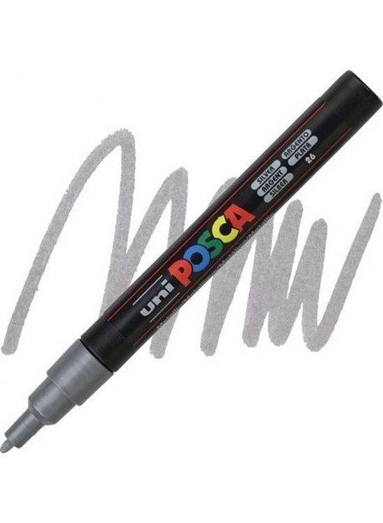 Uni-Ball Markör Boyama Posca Su Bazlı Poster 0.9-1.3 MM Gümüş PC-3M (1 Adet) Uni-Ball Markör Boyama Posca Su Bazlı Poster 0.9-1.3 MM Gümüş PC-3M (1 Adet)