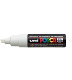 Uni-Ball Markör Boyama Posca Su Bazlı Poster 8.0 MM Beyaz PC-8K (1 Adet)