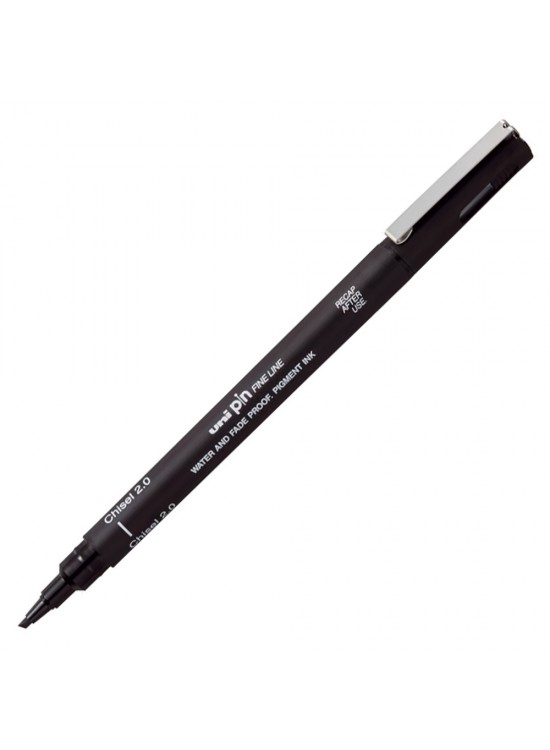 Uni-Ball Pin 2.0 Fine Line Kesik Uçlu Kalem Siyah PIN CS2-200 (1 Adet)