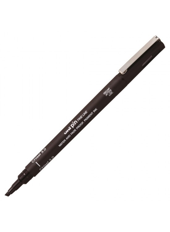 Uni-Ball Pin 3.0 Fine Line Kesik Uçlu Kalem Siyah PINCS3-200 (1 Adet)