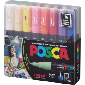 Uni-Ball Posca 0.7 Su Bazlı Boyama Markörü 16 lı
