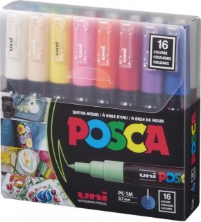 Uni-Ball Posca 0.7 Su Bazlı Boyama Markörü 16 lı