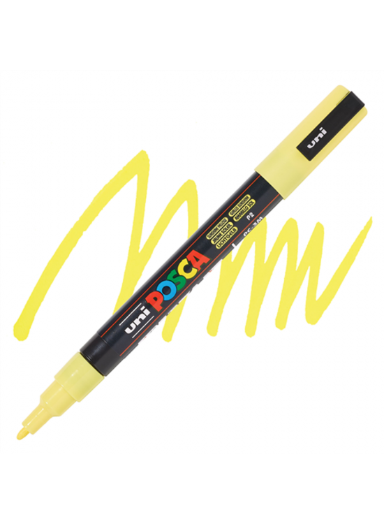 Uni-Ball Posca 0.9-1.3 Su Bazlı Boyama Markörü Güneş Sarısın Pc-3M (1 Adet)