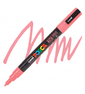 Uni-Ball Posca 0.9-1.3 Su Bazlı Boyama Markörü Mercan Pemben Pc-3M (1 Adet)