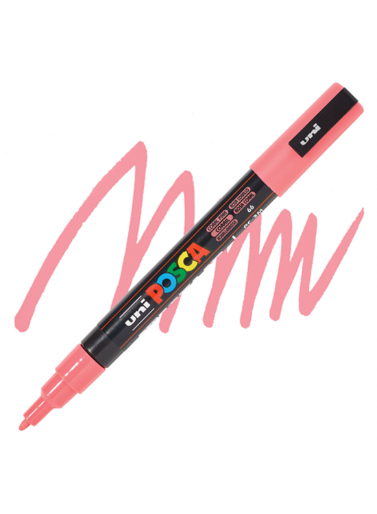 Uni-Ball Posca 0.9-1.3 Su Bazlı Boyama Markörü Mercan Pemben Pc-3M (1 Adet)