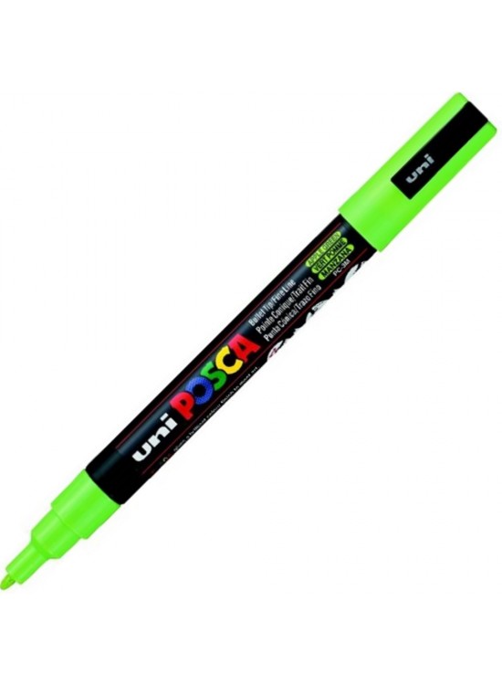 Uni-Ball Posca 0.9-1.3 Su Bazli Poster Markörü Elma Yeşili Pc-3M (1 Adet)
