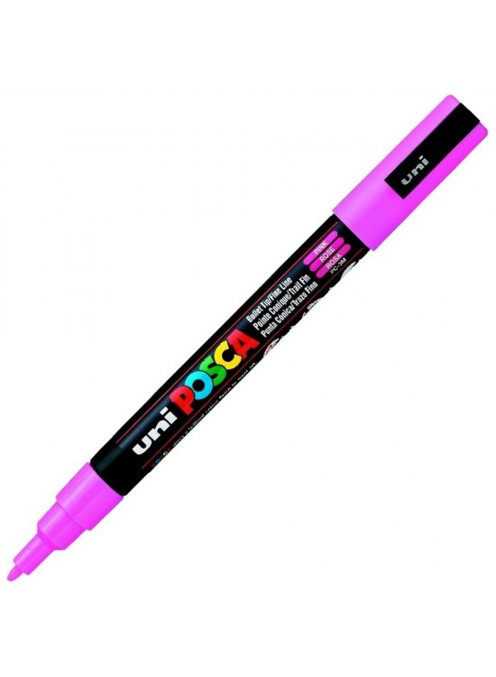 Uni-Ball Posca 0.9-1.3 Su Bazli Poster Markörü Pembe N Pc-3m Pembe (N)