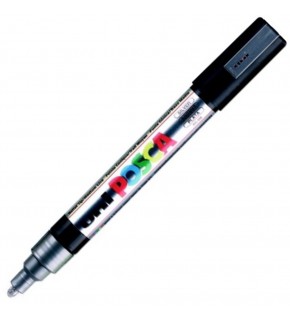 Uni-Ball Posca 1.8-2.5 Su Bazlı Poster Markörü Gümüş Pc-5M (1 Adet)