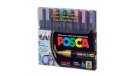 Uni-Ball Posca 1.8-2.5 Su Bazlı Poster Markörü Metalik 8 Li PC-5M/8C
