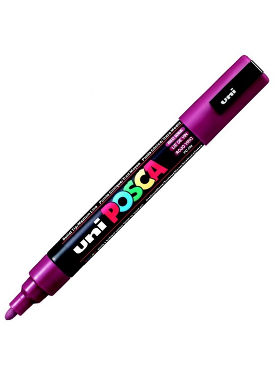 Uni-Ball Posca 1.8-2.5 Su bazlı Poster Markörü Ş.Kırmızı PC-5M (1 Adet)