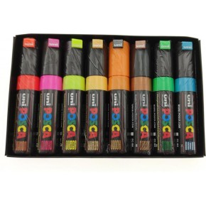 Uni-Ball Posca 8.0 Su Bazlı Poster Markörü Ana Renkler 7+1 PC-8K 8P