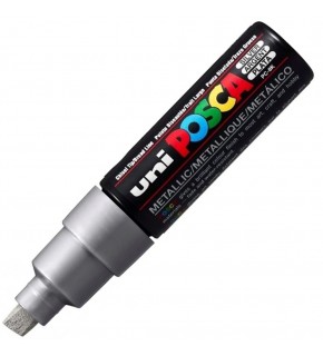 Uni-Ball Posca 8.0 Su Bazlı Poster Markörü Gümüş PC-8K (1 Adet)