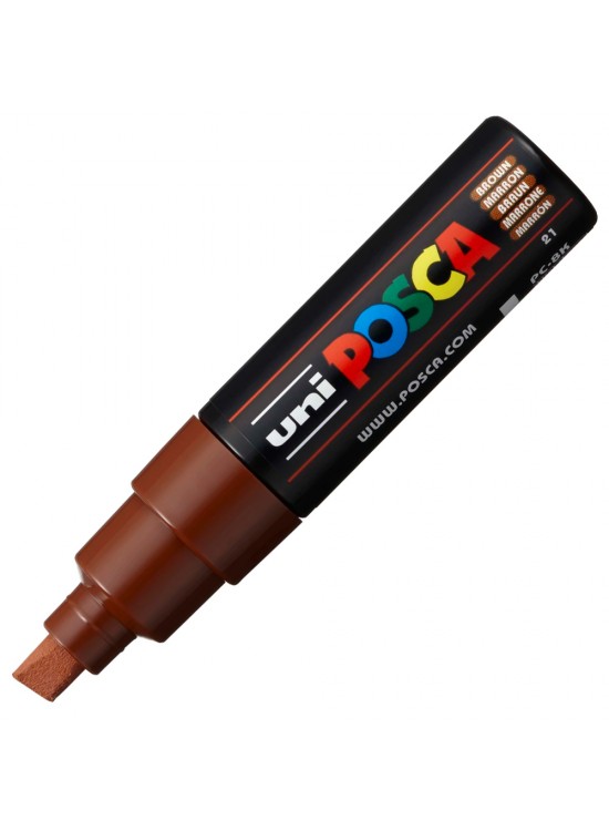 Uni-Ball Posca 8.0 Su Bazlı Poster Markörü Kahverengi PC-8K (1 Adet)