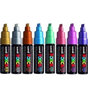 Uni-Ball Posca 8.0 Su Bazlı Poster Markörü Metalik Renk 7+1 PC-8K 8P