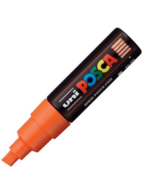 Uni-Ball Posca 8.0 Su Bazlı Poster Markörü Turuncu PC-8K (1 Adet)