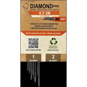Uni-Ball Versatil Kalem Yedeği Nano Dıomand Pro 2B 0.7  MM 80 Li Ndp-07-80 2B (1 Adet)