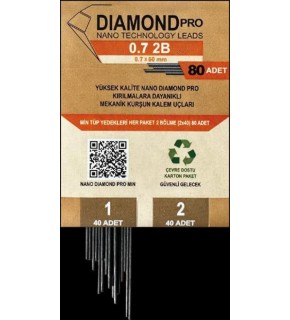Uni-Ball Versatil Kalem Yedeği Nano Dıomand Pro 2B 0.7  MM 80 Li Ndp-07-80 2B (1 Adet)