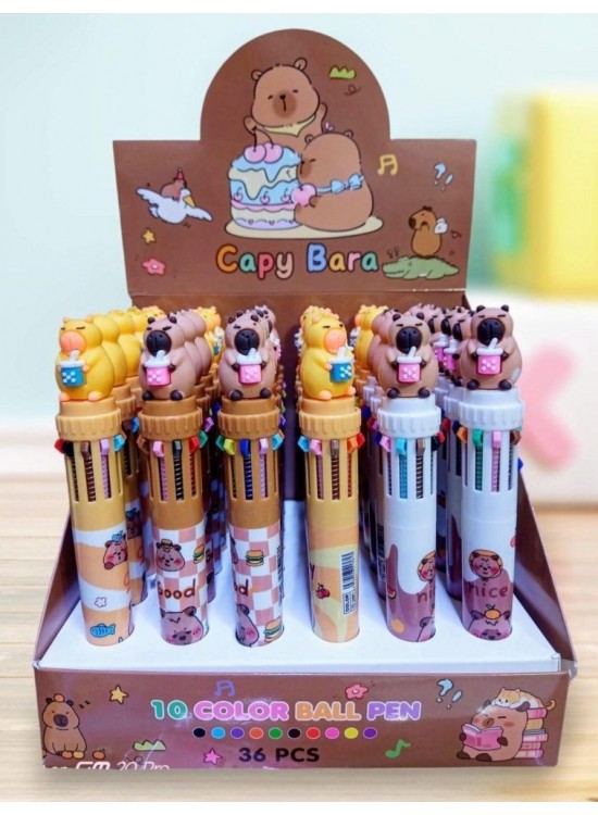 Unick Color Tükenmez Kalem Capybara Tepeli 10 Renk 8611 (1 Adet) Unick Color Tükenmez Kalem Capybara Tepeli 10 Renk 8611 (1 Adet)