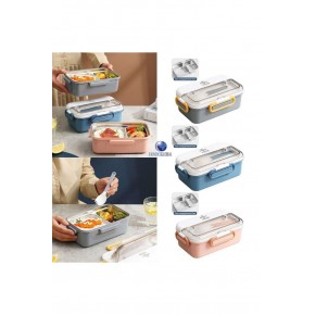 Vagonlife Beslenme Kutusu Lunch Box Paslanmaz Çelik 2 Bölmeli 900 ML Xc-588