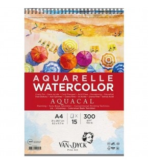 Van Dyck Sulu Boya Blok Aquacal İnce Dokulu Cldpres A4+Üst Sprl  15 YP