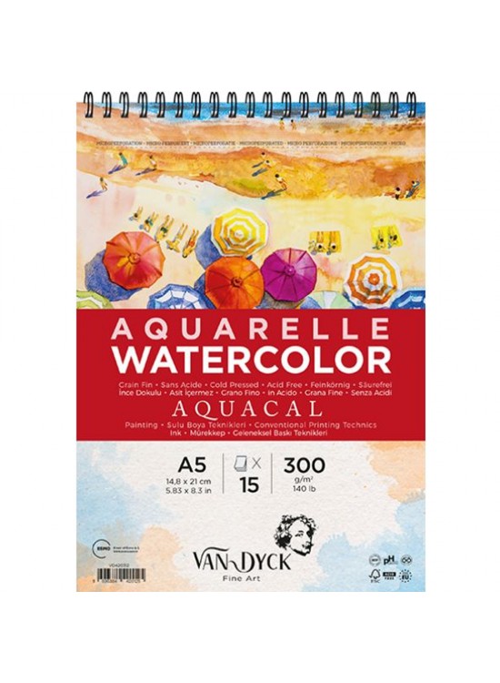 Van Dyck Sulu Boya Blok Aquacal İnce Dokulu Cldpres A5+üst Sprl S.by Blk 15 YP